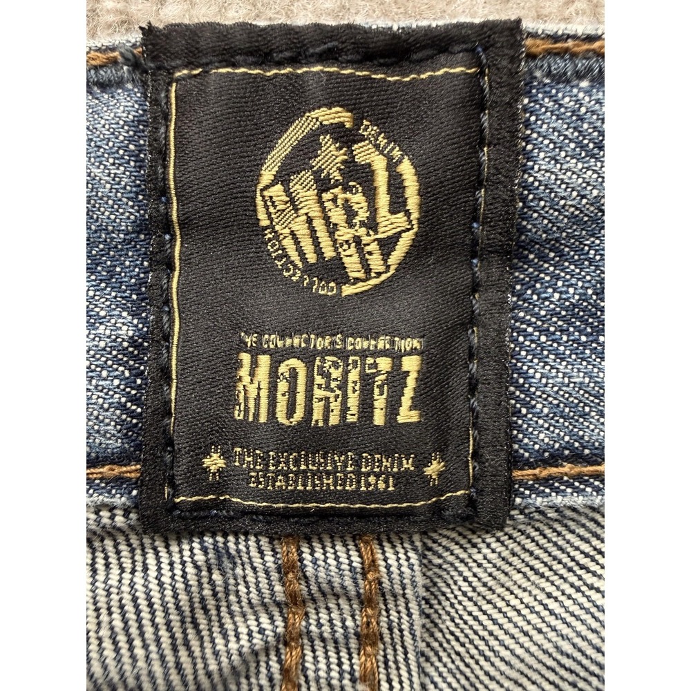 Moritz Jeans Mens 30x30 Blue Denim Straight Leg Distressed Carlo TM754-J Greece - Picture 7 of 12
